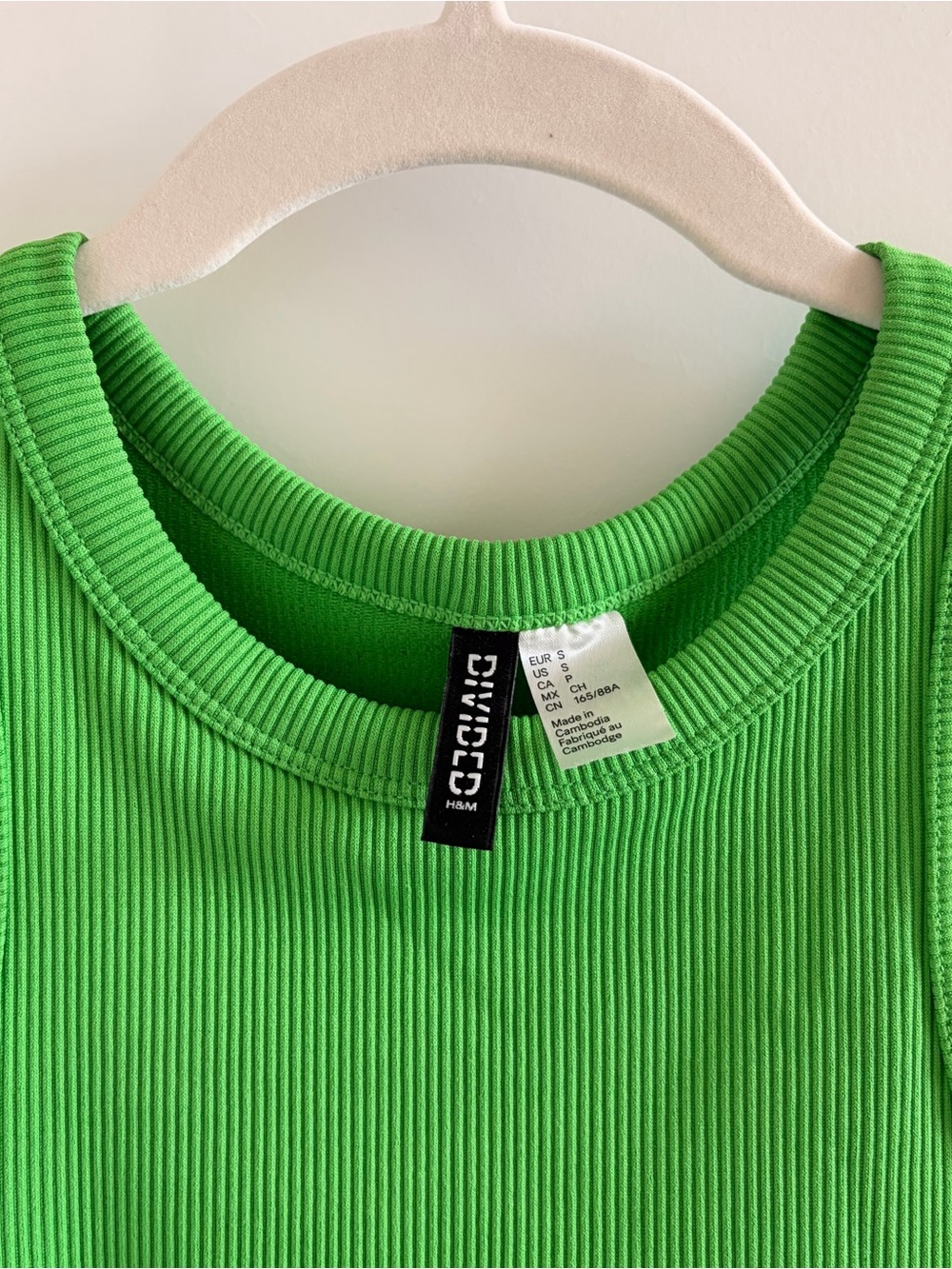 Green Ribbed Tank Top - Picture 2 of 4